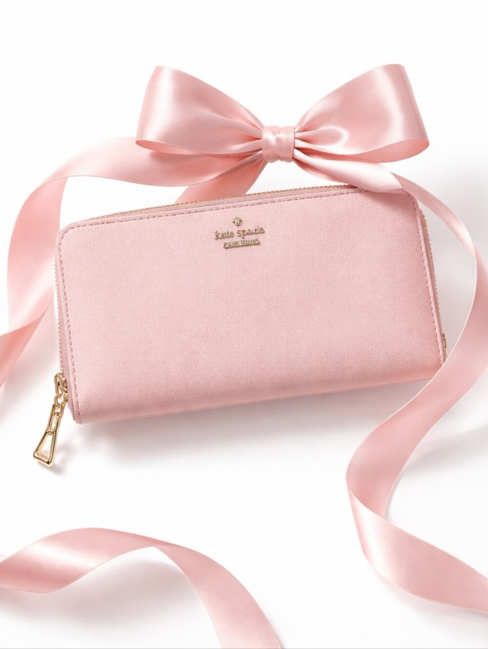 Kate Spade Pink Zip-Around Saffiano Wallet